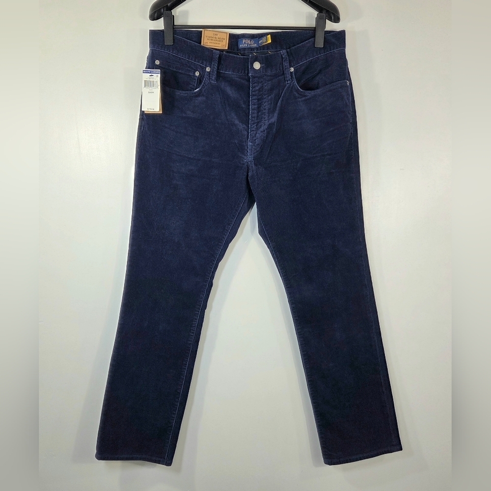 NWT POLO RALPH LAUREN VARICK SLIM STRAIGHT CORDUROY PANTS.